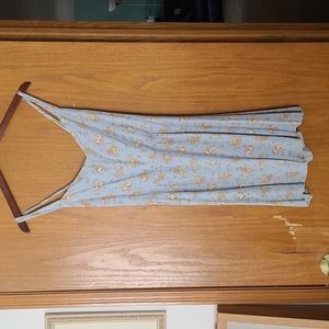 Reformation Dress Baby Blue Short cross straps